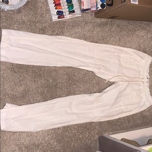 White flowy pants